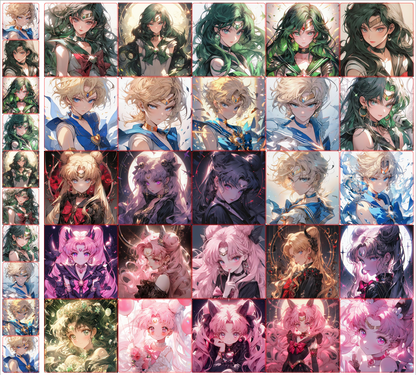 【A302】セーラームーン美少女3.0/特製花火ようなピカピカ/ 2cm 4cm  8cm 10cm 16cm 20cm/四角スクエア/アクリル素材パーツ/DIY/デコパーツ/水冰月美少女3.0