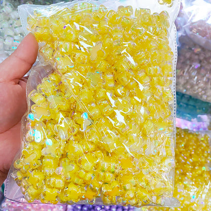 【B21】クローバー/キラメッキ/ビーズ/虹色あり/丸形ビーズ/両穴貫通/ボール型/手作り/手芸用品