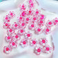 [B46] Transparent Small Flower Beads, 12mm, 7 Colors Available, Double-Hole, for Ballpoint Pens, Handmade, Craft Supplies 