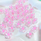 [B46] Transparent Small Flower Beads, 12mm, 7 Colors Available, Double-Hole, for Ballpoint Pens, Handmade, Craft Supplies 