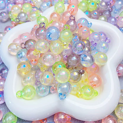 【B49】バブル吊りビーズ/bubble beads/14mm/多色/両穴貫通/ポールペン用/手作り/手芸用品