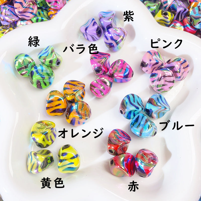 【B60】本日限定/ゼブラビーズ/不規制/両穴貫通/ポールペン用/手作り/手芸用品/DIYパーツ