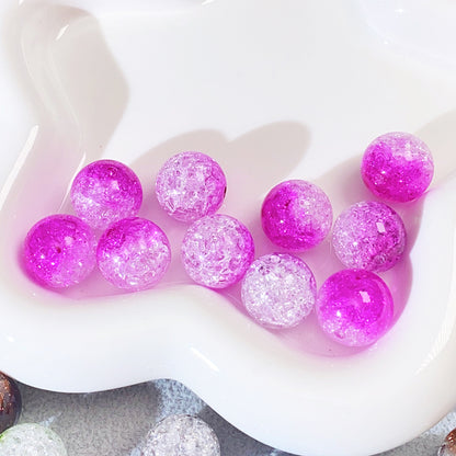 【B62】グラデーション爆裂ビーズ/クラックビーズ/丸玉16ｍｍ/両穴貫通/ポールペン用/手作り/手芸用品/DIYパーツ