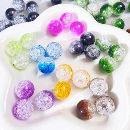 【B62】グラデーション爆裂ビーズ/クラックビーズ/丸玉16ｍｍ/両穴貫通/ポールペン用/手作り/手芸用品/DIYパーツ
