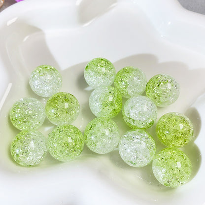 【B80】グラデーション爆裂ビーズ/丸玉16ｍｍ/クラックビーズ/両穴貫通/ポールペン用/手作り/手芸用品/DIYパーツ/渐变爆裂珠