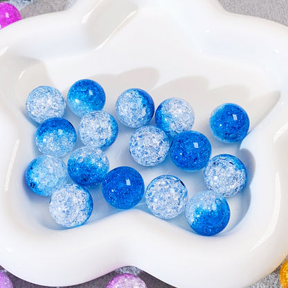 【B80】グラデーション爆裂ビーズ/丸玉16ｍｍ/クラックビーズ/両穴貫通/ポールペン用/手作り/手芸用品/DIYパーツ/渐变爆裂珠