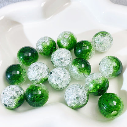 【B80】グラデーション爆裂ビーズ/丸玉16ｍｍ/クラックビーズ/両穴貫通/ポールペン用/手作り/手芸用品/DIYパーツ/渐变爆裂珠