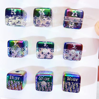 【B65】新作Logoビーズ/半透明感/ Ｌ～G～C～Ｄ～H～など/四角/スクエア/DIYボールペン用/手作り/ハンドメイド素材