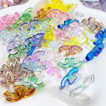 【B68】 透明感なダブルC/Logoビーズ/クリアービーズ/DIYボールペン用/手作り/ハンドメイド素材