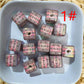 1 [B77] Large G-shaped Multicolor Square Beads / 9 Colors / Leopard Print Square / Square Beads / Vertical Hole / For Ballpoint Pens / Handmade / Craft Supplies 