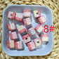 1 [B77] Large G-shaped Multicolor Square Beads / 9 Colors / Leopard Print Square / Square Beads / Vertical Hole / For Ballpoint Pens / Handmade / Craft Supplies 