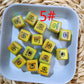 1 [B77] Large G-shaped Multicolor Square Beads / 9 Colors / Leopard Print Square / Square Beads / Vertical Hole / For Ballpoint Pens / Handmade / Craft Supplies 