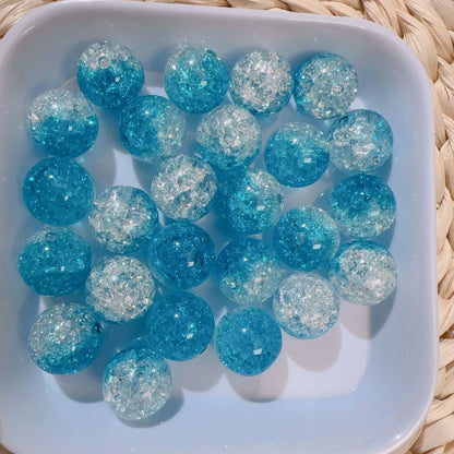 【B80】グラデーション爆裂ビーズ/丸玉16ｍｍ/クラックビーズ/両穴貫通/ポールペン用/手作り/手芸用品/DIYパーツ/渐变爆裂珠