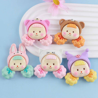 【D28】ポプコン娘さん/デコパーツ/ヘアピン/DIY/ホイップデコ/レジンパーツ/樹脂