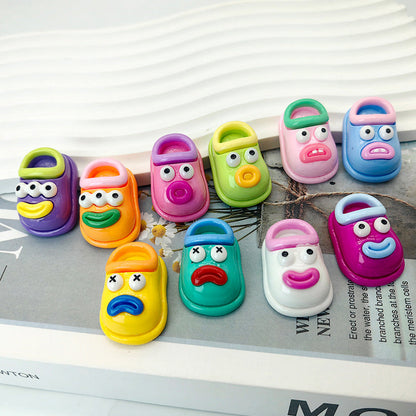 【D29】亮面丑丑拖鞋/デコパーツ/ヘアピン/DIY/ホイップデコ/レジンパーツ/樹脂 的副本