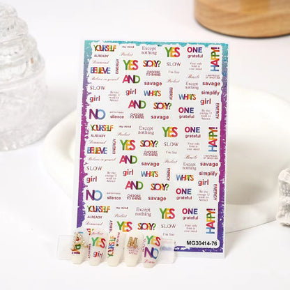 Yes or No/浮き彫りネイルシール/英語文字/アクリル用/DIY用