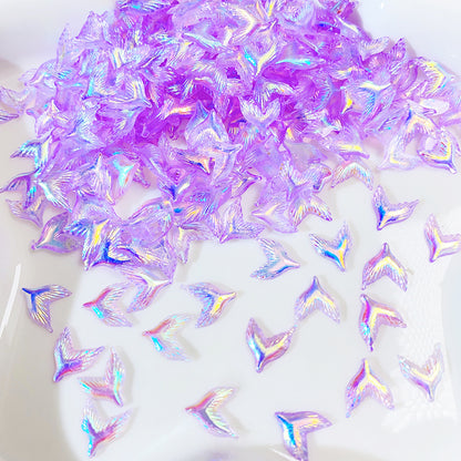 【N04新】オーロラメッキ人魚尾/ネイルパーツ/デコパーツ/レジンパーツ/樹脂/卸売可/DIY/ホイップデコ