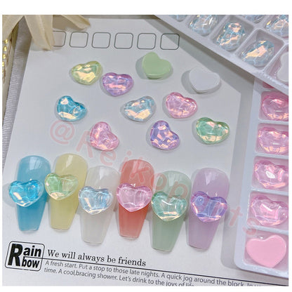 【GC03】色系が更新!!! 水波纹ダイヤハート/うるうるストーン/ネイルパーツ/ラインストーン/DIY/デコパーツ