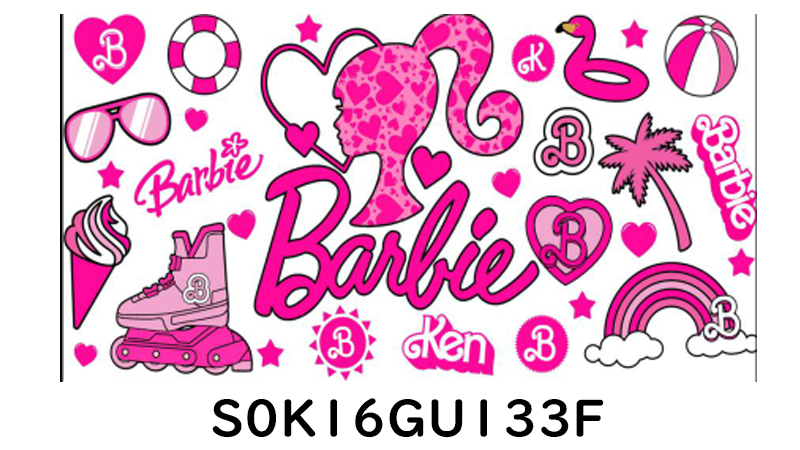 【16Ozn】バービーBarbie系/随時に更新/ステッカー/カップラップ/Diyシール/240*110mm/芭比公主