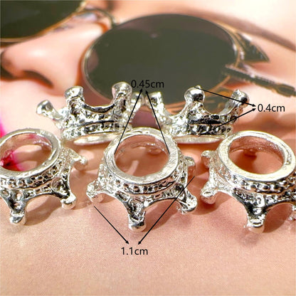 メタル王冠(12ｍｍ) ロンデル ビーズ/選べる2色/DIY用 ビーズ用/メタル系/大量注文可 デコパーツ