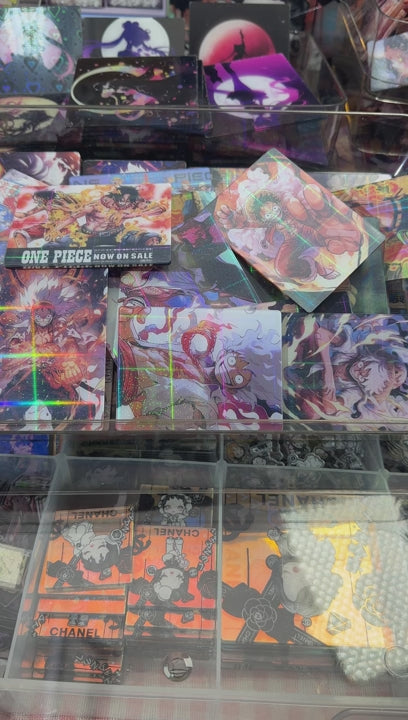 【A305特製】5速ルフィ長方形8cm/ONE PIECE ワンピース /ピカピカ満天星-レーザーの特製の工芸/ アクリル素材パーツ/DIY/デコパーツ（5档路飞长方形满天星镭射）