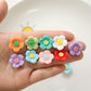 [D02] Yarn Flowers / Colorful / Flowers / Cute / DIY / For Smartphone Cases / Hairpins / Decorative Parts 