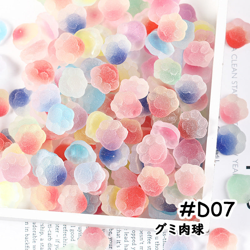 【D07】本日限定特価/グミ肉球/カラフル/DIY/ホイップデコパーツ/マホケース/ヘアピン用/デコパーツ