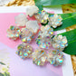[DY15] Large Flower/Luminous/Hairpin/DIY/Whipped Deco/Deco Parts/Resin Parts/Resin 