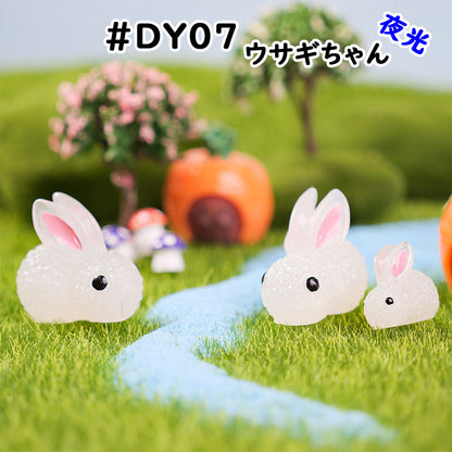 【DY07】夜光ウサギちゃん/DIY/夜光パーツ/デコパーツ/カラフル/透明/多色