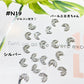 [N19] High quality / Zircon / Pearl crescent moon / Metallic / 2 colors / Sparkling / Nail parts / Deco parts 
