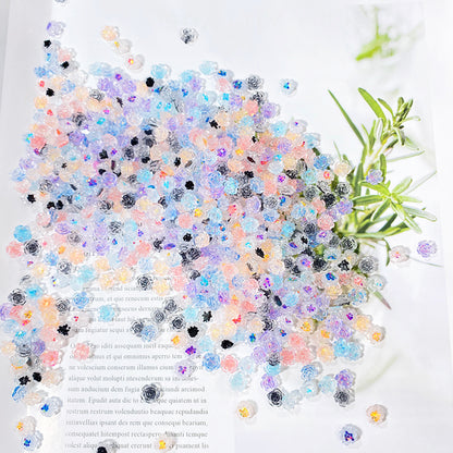 【N25】透明バラ/大量注文可/カラフル/めちゃくちゃ可愛い/DIY/ネイル用パーツ